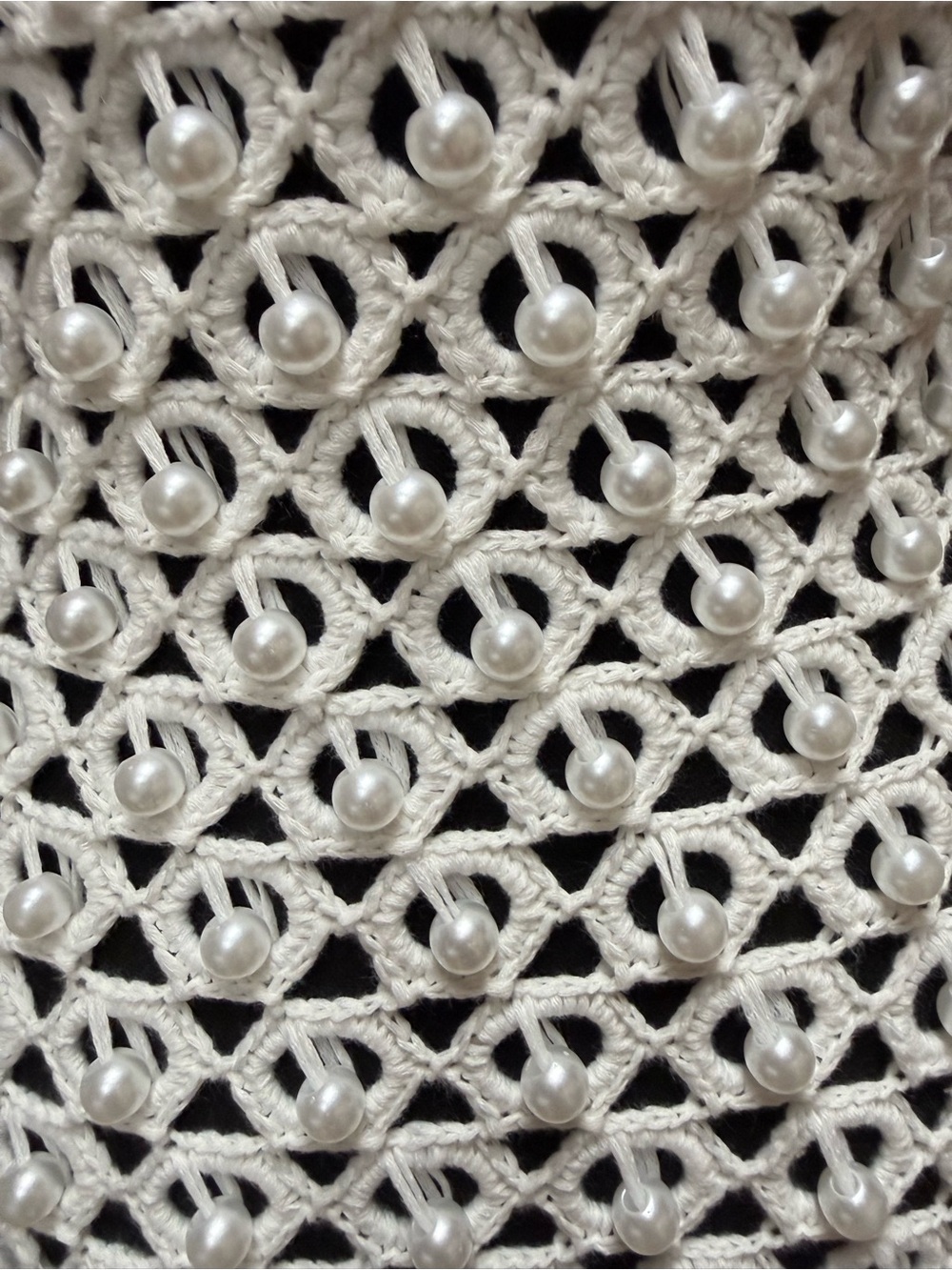 NovaLuxe Crochet Halter Faux Pearl Mini Dress Cover up White XS - Picture 10 of 11